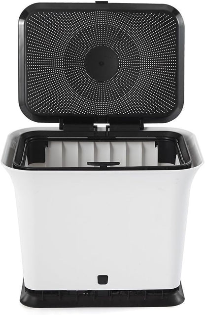 Full Circle Fresh Air Odor-Free Kitchen Compost Bin, Black and White