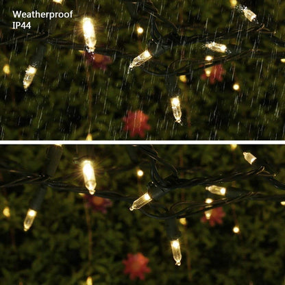 Brizled Mini Christmas Lights, 33ft 100 LED Christmas String Lights Connectable, UL Certified Energy Saving Xmas Tree Light for Indoor Outdoor Bedroom Wedding Party Xmas Tree Decoration, Warm White