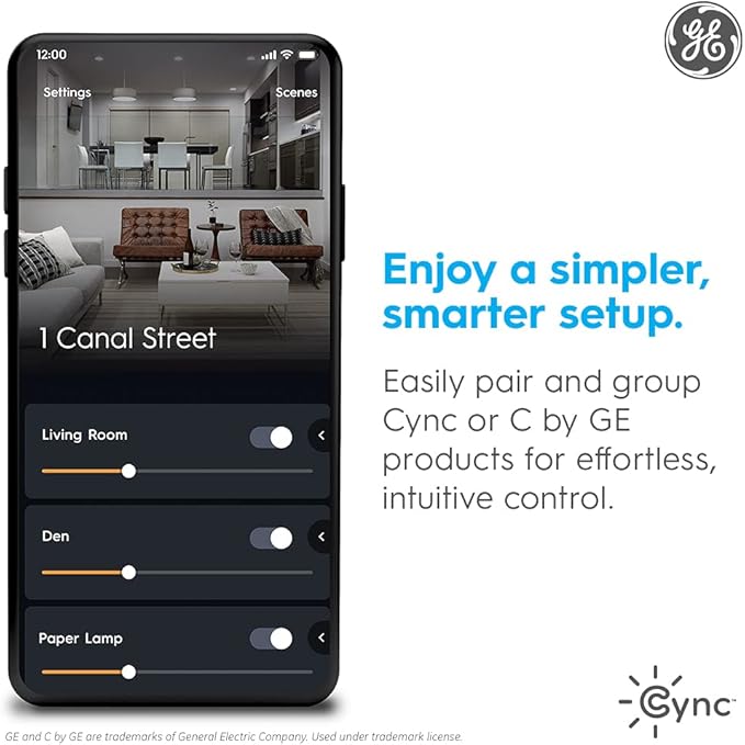 GE Cync Reveal HD+ Smart LED Wafer Downlight, Color Changing LED Light, Works with Alexa and Google Home, Matter Compatible, No Recessed Lighting Housing Required, Ceiling Lights, 2 Inch (3 Pack)