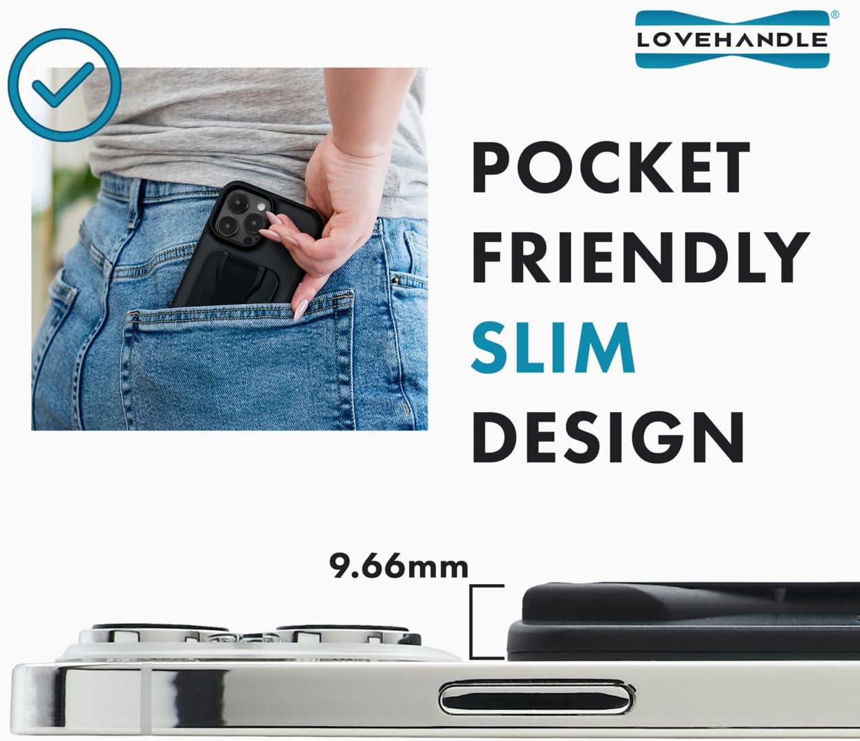 LoveHandle PRO MagSafe Compatible Magnetic Phone Grip w/Kickstand - Mount, Strap and Stand for Smartphone and Tablet - MagSafe Ring Included - Fits All Devices - Army Green