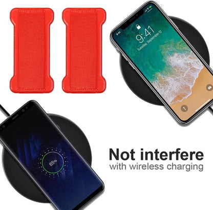 Phone Grip Strap Holder for Hand, Universal Finger Strap Phone Holder, Finger Loop Selfie Grip Compatible with Most Smartphones (Black Red) - 2Pack