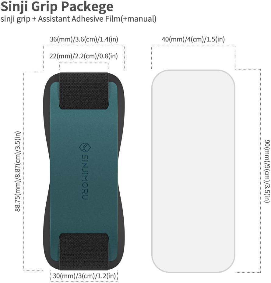 Sinjimoru Phone Grip with Silicone Band – Comfortable One-Hand Holder & Kickstand for Smartphones, Tablets, and eReaders for iPhone, Android, and Kindle Sinji Grip Silicone Teal