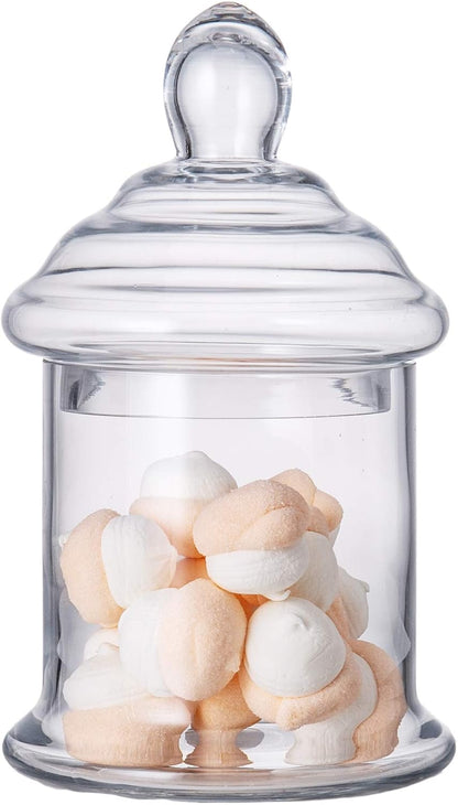 Diamond Star Clear Glass Apothecary Jar Decorative Candy Buffet Jars Elegant Glass Storage Containers (Height: 10" Body: 6")