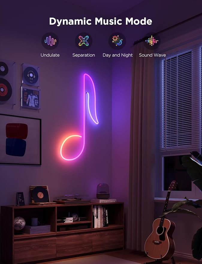 Govee RGBIC Neon Lights, LED Smart Neon Rope Light 2 Works with Matter, Alexa, Google Assistant, Custom DIY Neon Strip Lights for Bedroom and Wall Decor, Softer Material, 16.4ft, White
