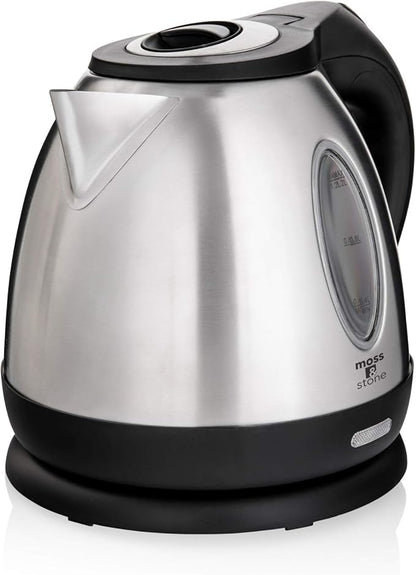 Moss & Stone 1.2L Stainless Steel Small Electric Kettle, Cordless 1500w Fast Boiling Pot, Portable Hot Water Electric Tea Kettle With Boil Dry Protection & Auto Shut-Off