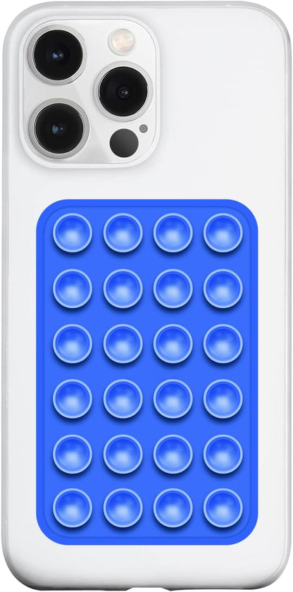 Silicone Suction Phone Case Mount, Silicon Adhesive Phone Accessory for Smartphones, Hands-Free Mirror Shower Phone Holder for Selfies, Tiktok Videos (Dark Blue)