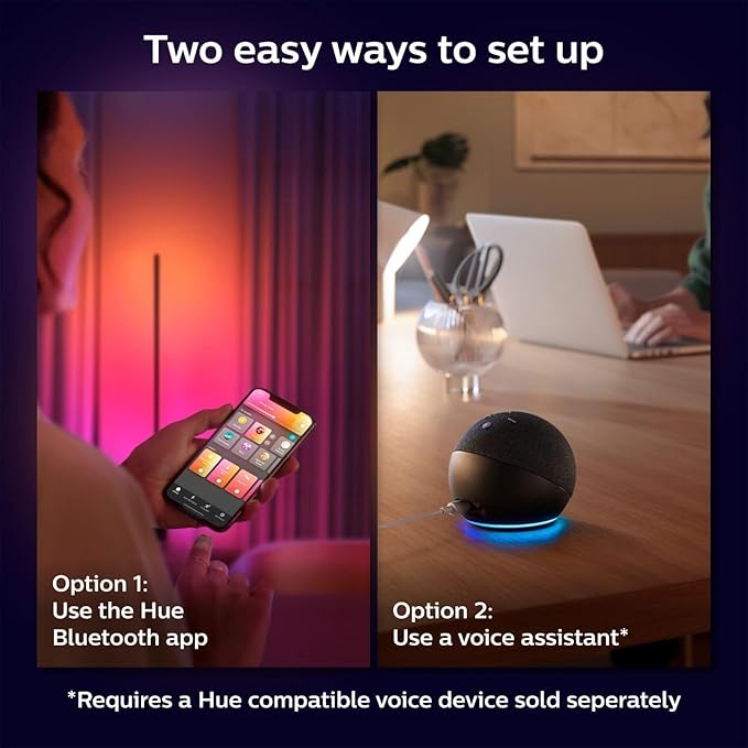 Philips Hue Signe Smart Floor Lamp, White - White and Color Ambiance LED Color-Changing Light - 1 Pack - Indoor - Control with Hue App - Works with Alexa, Google Assistant, and Apple Homekit