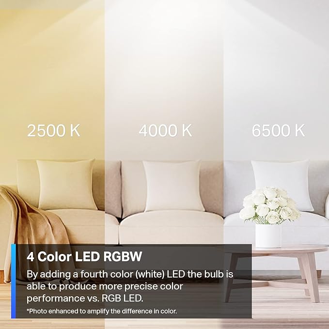 Tapo TP-Link Smart Light Bulbs,16M Colors RGBW,Dimmable,Compatible with Alexa and Google Home,A19,60W Equivalent,800LM CRI>90,2.4GHz WiFi only,No Hub Required, L530E,(Pack of 48)