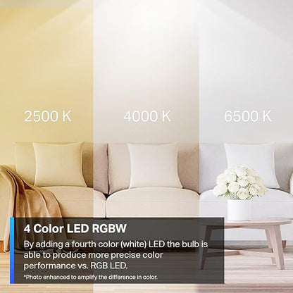 Tapo TP-Link Smart Light Bulbs,16M Colors RGBW,Dimmable,Compatible with Alexa and Google Home,A19,60W Equivalent,800LM CRI>90,2.4GHz WiFi only,No Hub Required, L530E,(Pack of 48)