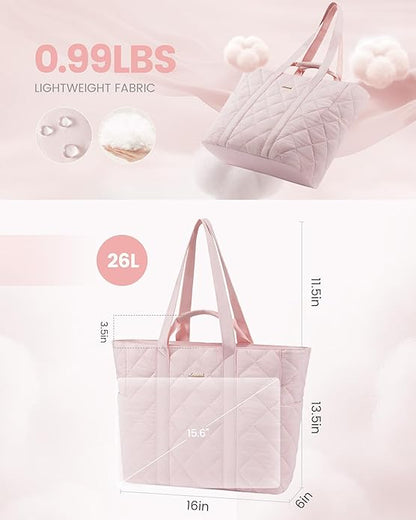 LOVEVOOK Tote Bag for Women,Light Puffer Tote Bag with Multi-pockets,Stylish Carry on Laptop Bags for Daily,Travel,Work,Gym | with Multi-pockets, Stylish, Carry on, for Daily, Travel, Work
