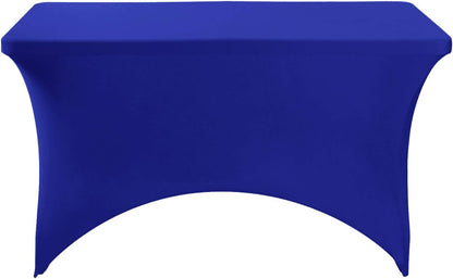 2Pack Spandex Table Cover for 4FT or 6ft or 9ft Table Universal Fitted Stretch Tablecloth for Party, Banquet, Wedding and Events-Royal Blue