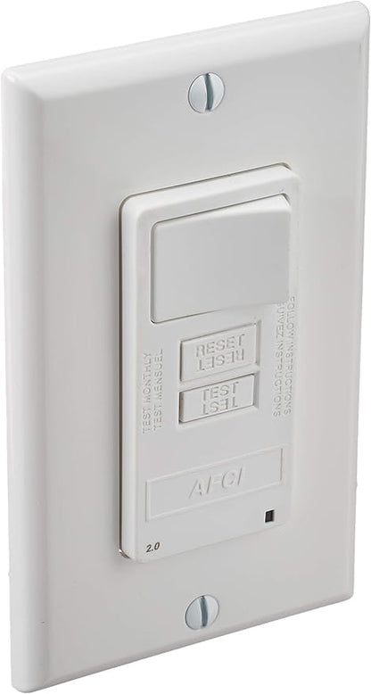 Leviton AFCI/Switch Combination, 15 Amp, Self Test, LED Indicator Light, AFSW1-W, White