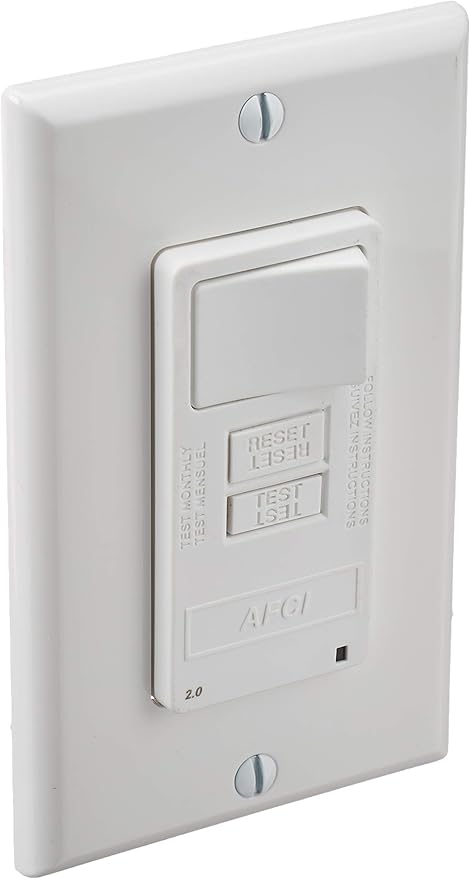 Leviton AFCI/Switch Combination, 15 Amp, Self Test, LED Indicator Light, AFSW1-W, White