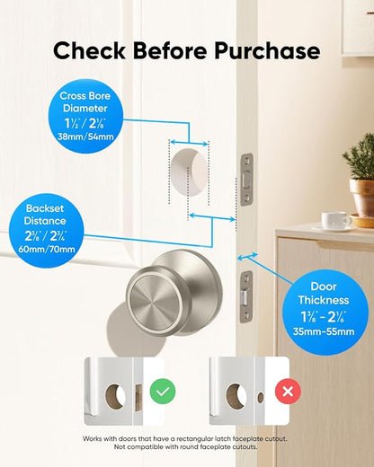 eufy Security Smart Lock C30, Keyless Entry Door Lock, Built-in WiFi Keypad Deadbolt for Front Door, No Bridge Required, Easy Installation, App Remote Control, Reliable Power, BHMA Grade 3, Nickel