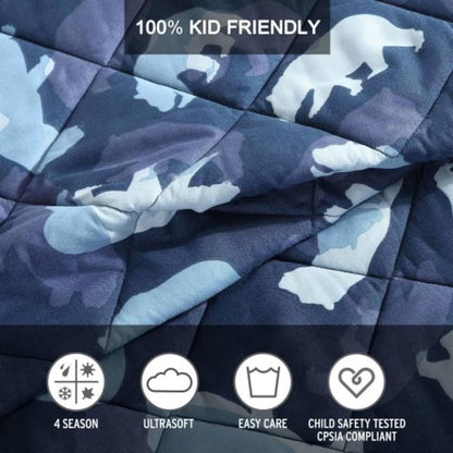 Eddie Bauer - Twin Quilt Set, Reversible Kids Bedding with Matching Sham, Medium-Weight Toddler Bed Set, Dorm Essentials (Camp Camo Navy)