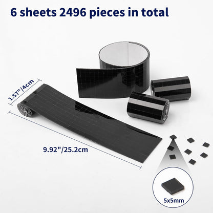 Art3dwallpanels 6 Pack Self Adhesive Glass Mirror Mosaic Disco Tiles Small Square Mirror Sticker for for DIY Disco Ball, Disco Cowboy Hat, Vase, Bottle, Interior Decoration, 2364 Pieces, Black