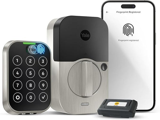 Yale Assure Lock 2 Touch Deadbolt, Satin Nickel Smart Keyless Entry Door Lock with Wi-Fi Connected Touch Keypad and Fingerprint Scanner, YRD450-F-WF1-619