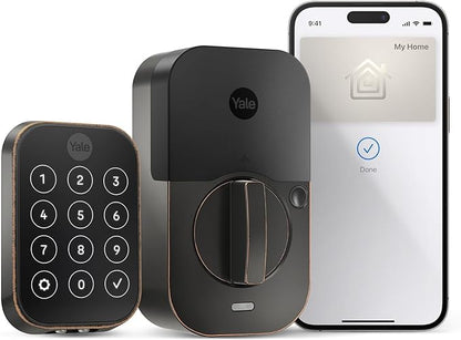 Yale Assure Lock 2 Plus Apple Home Keys Deadbolt (Tap to Open), Oil Rubbed Bronze Key-Free Smart Entry Door Lock with Wi-Fi Connected Touchscreen Keypad for Code Entry, YRD450-N-WF1-0BP