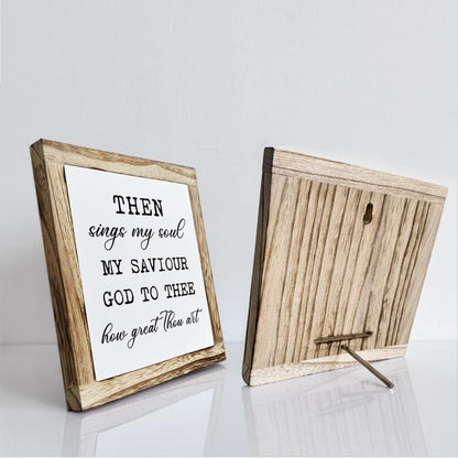 Rustic Wood Sign – ‘Sings My Soul’ Inspirational Wooden Plaque – Small Table or Shelf Decor, Spiritual Desk Sign, Wall Art for Home, Bedroom, Farmhouse Living Room, Motivational Quote, Home Decoration