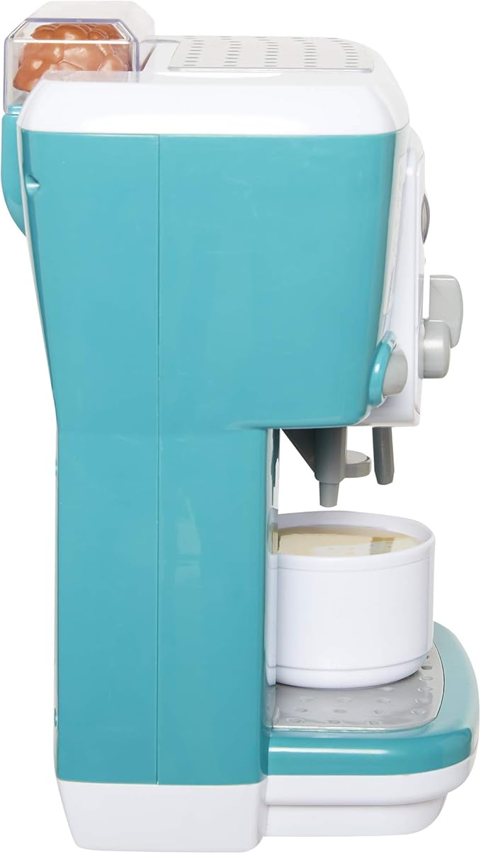 BLACK+DECKER Junior Coffee Maker Role Play Pretend Kitchen Appliance for Kids with Realistic Action, Light and Sound - Plus Toy Coffee Mug for Imaginary Brewing Fun