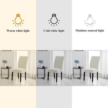 Joccun Chair Covers for Dining Room Set of 2, Dining Chair Slipcovers Stretch Dining Room Chair Covers Seat Protector,Washable Parsons Chair Cover for Home,Hotel,Banquet(Ivory,2 Pack)