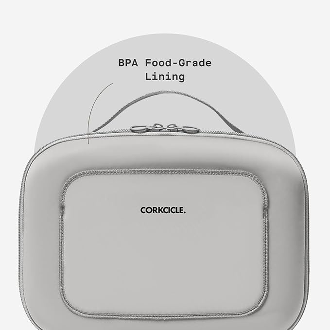 Corkcicle Lunchpod Insulated Lunch Bag - Crush-Proof Design - Food Safe Interior - Exterior & Interior Pockets - 11” x 8.75” x 4” - Summer Gift - Keeps Food Cold - River Rock Neoprene