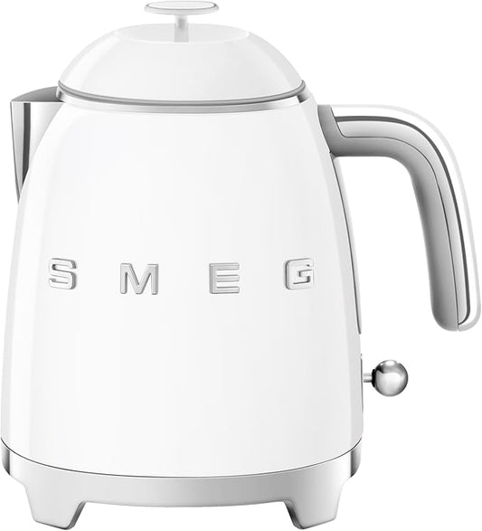 SMEG Mini 50's Retro Style 3 Cup Electric Kettle with Double Wall Anti Slip Base and Water Level Indicator (White)