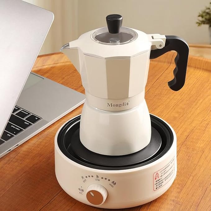 Tissting Electric Stove 500W 110V, Mini Electric Teapot Heater Stove Glass Tea Maker Hot Plates Burner Countertop Stoves for Ceramic Glass Kettle(White)