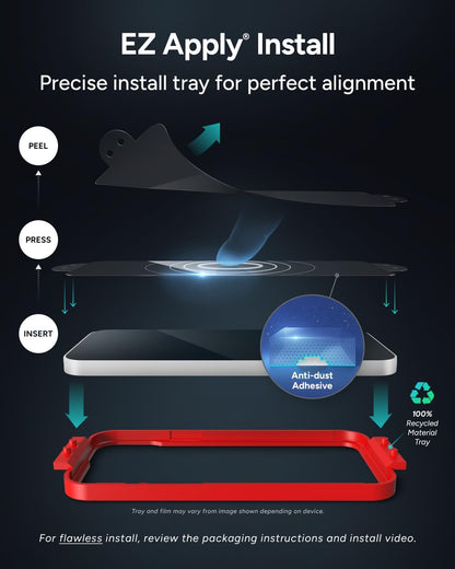 ZAGG Glass Elite Screen Protector for iPhone 16 Plus / 15 Plus - 5X Stronger, Reinforced Edges, Ultra-Strong Tempered Glass, Scratch Resistant, Anti-Smudge, InvisibleShield,, Easy Installation, Eco-Friendly