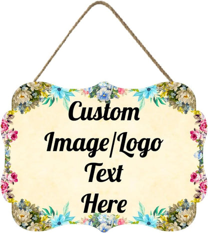 Custom Metal Sign Wooden Welcome Sign, 11.2*8 Inch, Personalized Home Decor Sign, Farmhouse Decorations for Home Office