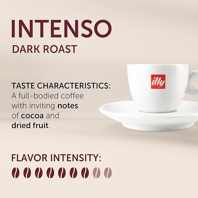 illy Ground Moka Coffee, Intenso Dark Roast, 100% Arabica, Premium Italian Coffee, Pre-Ground for Moka Pot or Stovetop Brewing, 8.8oz, 6 Pack