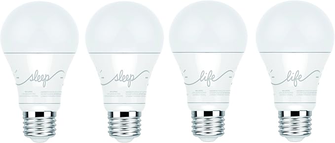 C by GE A19 C-Life and C-Sleep Smart LED Light Bulb Combo by GE Lighting, 4-Pack, Works with Alexa