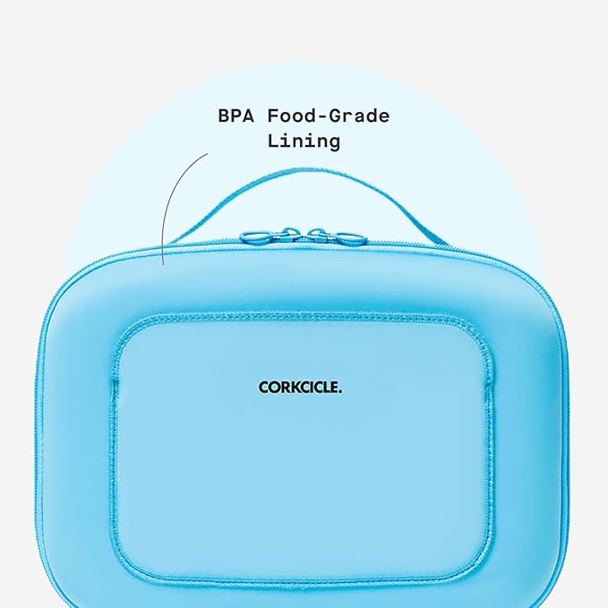 Corkcicle Lunchpod Insulated Lunch Bag - Crush-Proof Design - Food Safe Interior - Exterior & Interior Pockets - 11” x 8.75” x 4” - Summer Gift - Keeps Food Cold - Santorini Neoprene