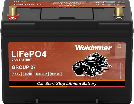 High Performance G27 12V 80AH Lithium Car Start-Stop Battery with 1300CCA and 60 Month Warranty