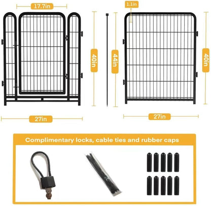 Outdoor Dog Playpen 40inch 14 Panels, Puppy Playpen Indoors, Metal Dog Pen Heavy Duty Pet Puppy Exercise Pen for Rv Camping Garden Yard, Wide Door Low Threshold Pet Fence Total 31 Ft(L)