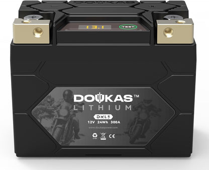 DKL5 300A LiFePO4 Motorcycle Lithium Battery, 12V 2Ah Powersports Battery, Compatible Jet Ski, Quad, Scooter, Generator Battery, Snowmobile