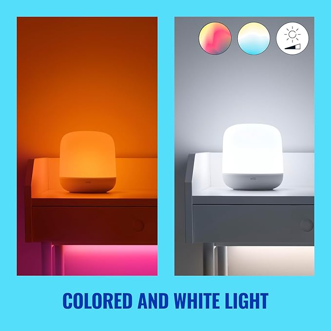 WiZ Connected Hero v2 Smart Portable Table Lamp, WiFi Enabled, 16 Million Colors, Compatible with Alexa and Google Home Assistant, No Hub Required