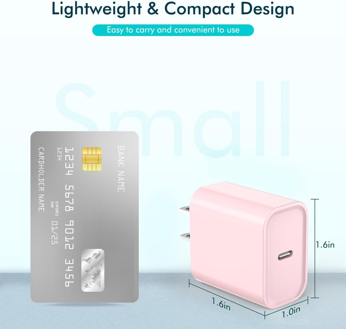 [Apple MFi Certified] iPhone 16 Pro Max Quick Charger,3Pack 20W USB C Wall Charger Block and 6 Feet USB C to USB C Fast Charging Cable for iPhone 16/16 Plus/Pro/Pro Max/iPhone 15/15 Pro Max/Plus(Pink)