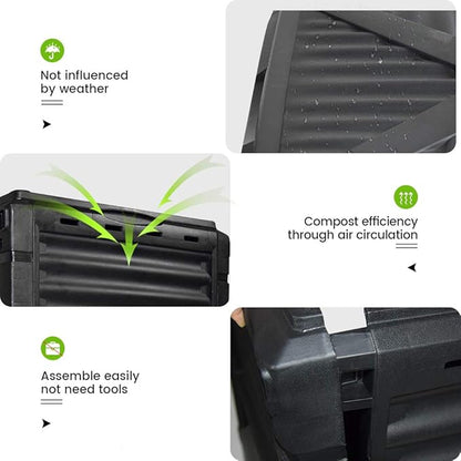 EJWOX 80 Gallon (300L) Large Capacity Static Compost Bin - Forest Green Outdoor Waste Composter with Easy-Access Hatch, Efficient Aeration System for Fast Organic Fertilizer, Sturdy Design