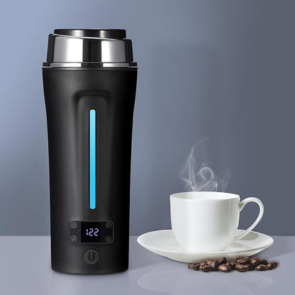 Dual Voltage Travel Kettle, 110-240V Portable Electric Kettle with LCD Display, 4 Temperature Settings, 4 Colors LED for Global Use (350ML)
