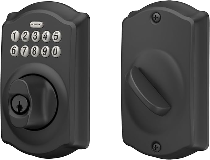SCHLAGE BE365 CAM 622 Keypad Electronic Deadbolt, Matte Black