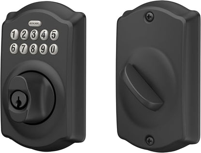SCHLAGE BE365 CAM 622 Keypad Electronic Deadbolt, Matte Black