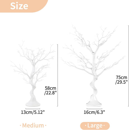 NUPTIO Artificial Tree Centerpiece, 30 inches White, Manzanita Tree Decorative Branch for Weddings, Tabletop Decoration, Ornament Display