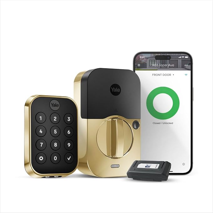 Yale Assure Lock 2 Deadbolt, Lifetime Brass Key-Free Smart Lock with Z-Wave Connected Keypad for Code Entry, YRD430-ZW2-P05