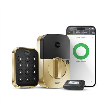 Yale Assure Lock 2 Deadbolt, Lifetime Brass Key-Free Smart Lock with Z-Wave Connected Keypad for Code Entry, YRD430-ZW2-P05