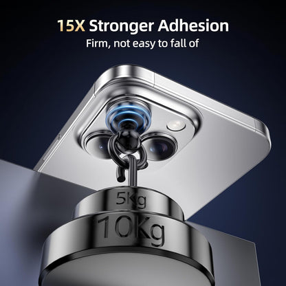 Compatible with iPhone 15 Pro/16 Pro Camera Lens Protector, [Case-Friendly][Strong Adsorption][AR Anti-Reflection] Tempered Glass Full Coverage Camera Screen Protector for 16 Pro Max,Silver