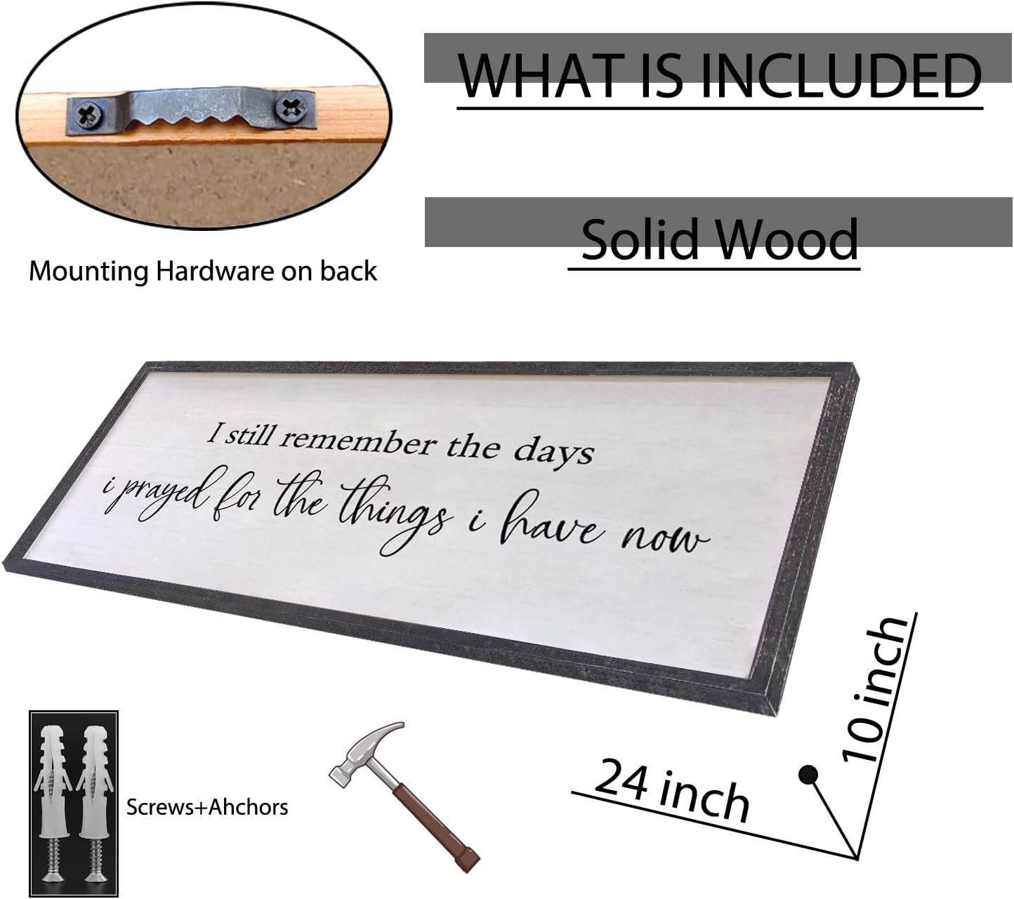 I Still Remember The Days I Prayed Wall Decor Art 24"X10" for Home Living Room Family Wall Wooden Framed Sign (Black)