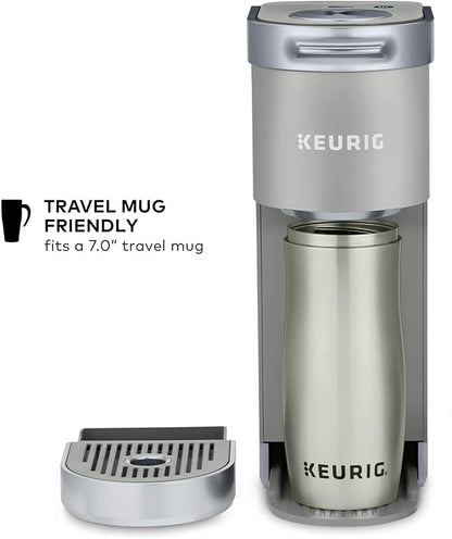 Keurig K-Mini Plus Single Serve Coffee Maker – Slim 5-Inch Design, 6–12oz Brew Size, Pod Storage & Cord Wrap – Gray (Renewed)