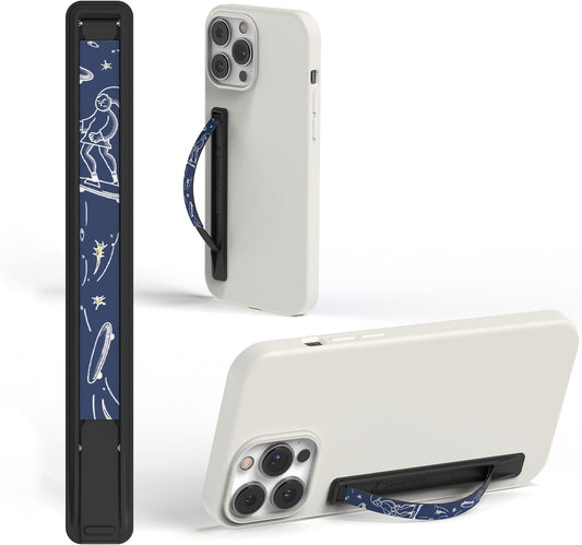 Phone Grip, Ultra Thin Cell Phone Grips Finger Holder Kickstand for Back of Phone, Loopy Case Swappable for Smartphones Wireless Chargers Car Mounts - SleekGrip Essential