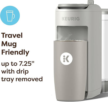 Keurig K-Mini Mate Plus Single-Serve K-Cup Pod Coffee Maker, Compact, 3 Cup Sizes, Brew Over Ice and Strong Button Features, 50 oz Removable Reservoir, Warm Stone
